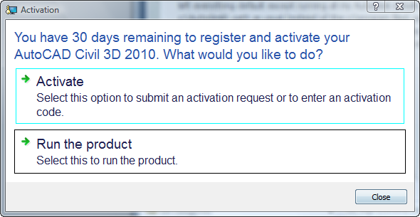 Autocad 2009 activation code for window 7